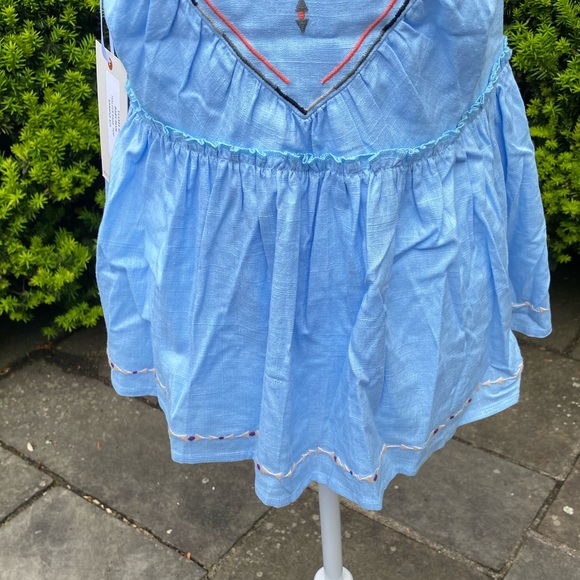 Gorgeous Embroidered Baby Blue Flowy Top***Small - Picture 9 of 14